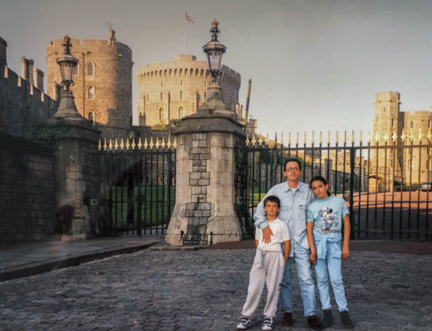 Visiting Windsor during our camper van family trip in 2000