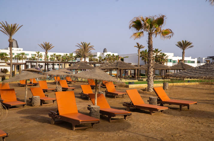 Colorful deck chairs at the Sofitel Agadir Royal Bay Resort Hotel