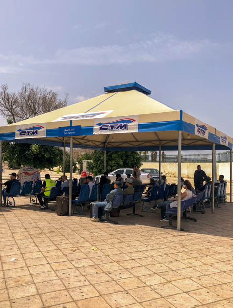 Waiting for our CTM bus to travel from Agadir to Essaouira