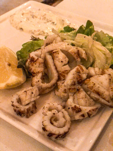 Grilled squid at Pure Passion