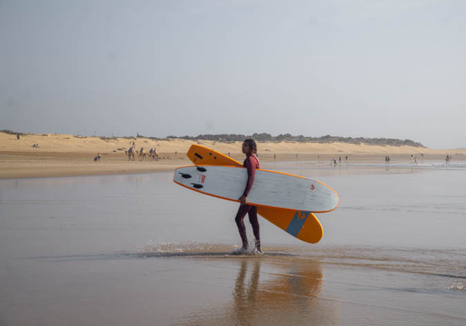 Surf is a popular activity in Essaouira, Morocco