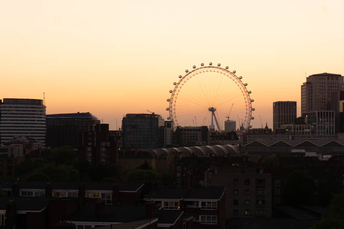 We were lucky to catch this panoramic view from the terrace of our H10 Hotel in Waterloo