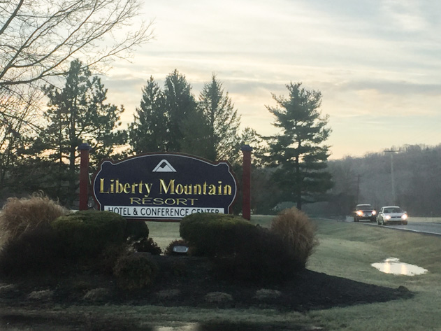 Arriving at Liberty Mountain resort in Carroll Valley, Pennsylvania