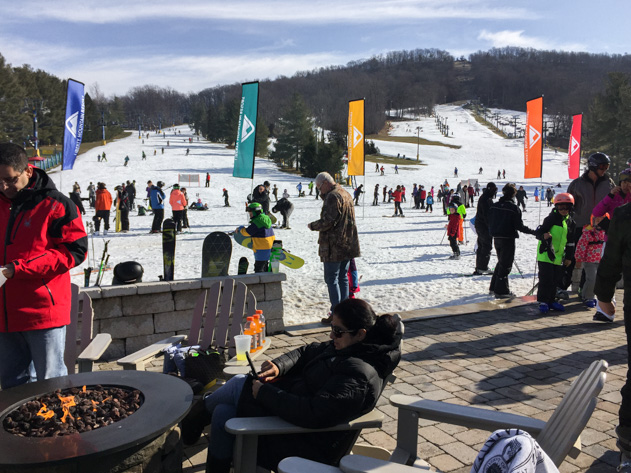 A lively winter day on the slopes at Liberty Mountain resort