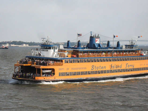 Staten Island Ferry crossing New York Harbor in New York City