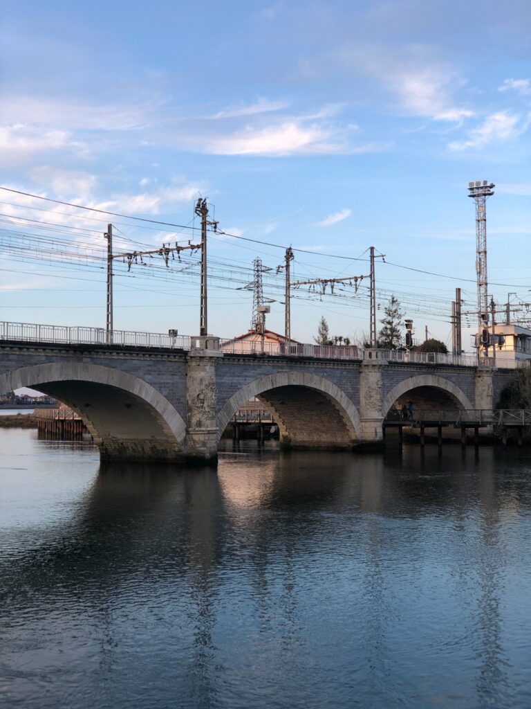 Santiago bridge in Irún connecting Spain and France over the Bidasoa River